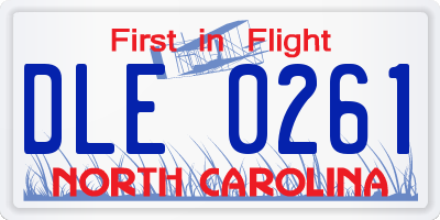 NC license plate DLE0261