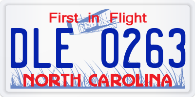 NC license plate DLE0263