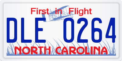 NC license plate DLE0264