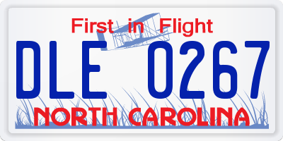 NC license plate DLE0267