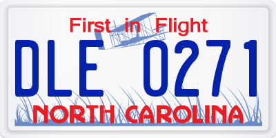 NC license plate DLE0271