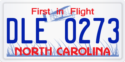 NC license plate DLE0273