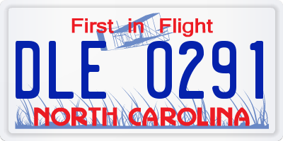 NC license plate DLE0291