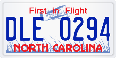 NC license plate DLE0294