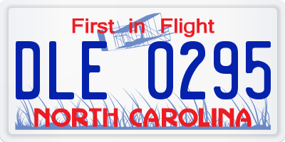 NC license plate DLE0295