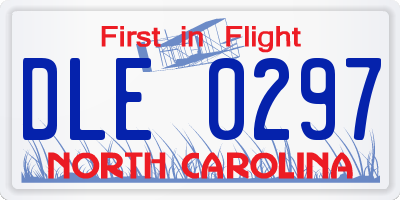 NC license plate DLE0297