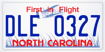 NC license plate DLE0327