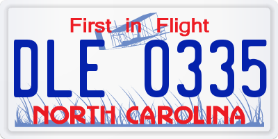 NC license plate DLE0335