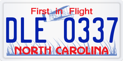 NC license plate DLE0337