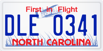 NC license plate DLE0341