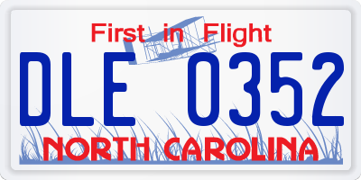 NC license plate DLE0352