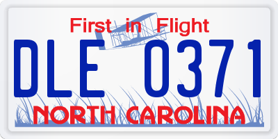 NC license plate DLE0371