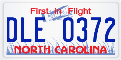 NC license plate DLE0372