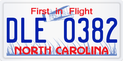 NC license plate DLE0382