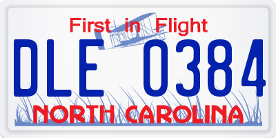 NC license plate DLE0384