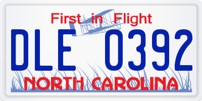 NC license plate DLE0392