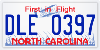 NC license plate DLE0397