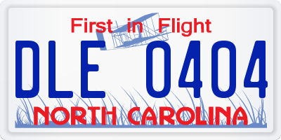 NC license plate DLE0404
