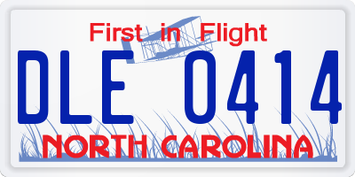 NC license plate DLE0414