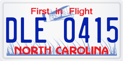 NC license plate DLE0415
