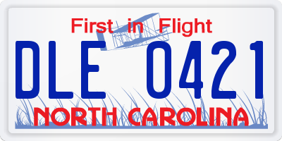 NC license plate DLE0421