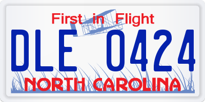 NC license plate DLE0424
