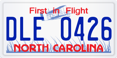 NC license plate DLE0426