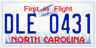 NC license plate DLE0431