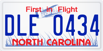 NC license plate DLE0434