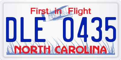 NC license plate DLE0435