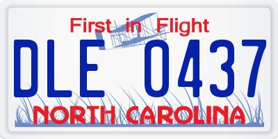 NC license plate DLE0437