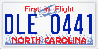 NC license plate DLE0441