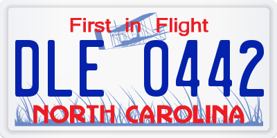 NC license plate DLE0442
