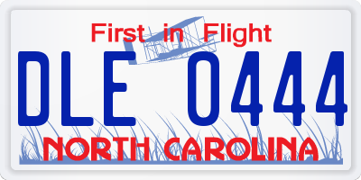 NC license plate DLE0444