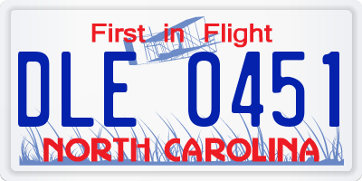 NC license plate DLE0451