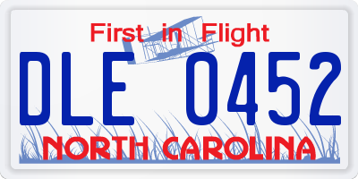 NC license plate DLE0452