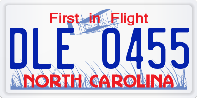 NC license plate DLE0455