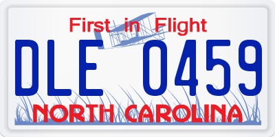 NC license plate DLE0459