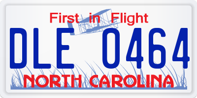 NC license plate DLE0464