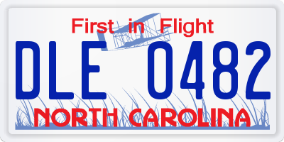 NC license plate DLE0482