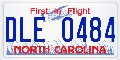 NC license plate DLE0484