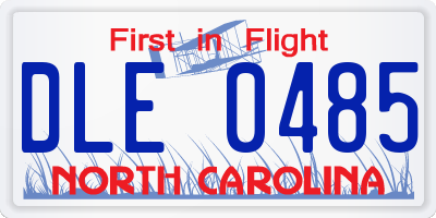 NC license plate DLE0485