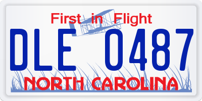 NC license plate DLE0487