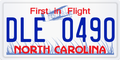 NC license plate DLE0490