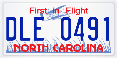 NC license plate DLE0491
