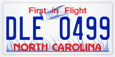 NC license plate DLE0499