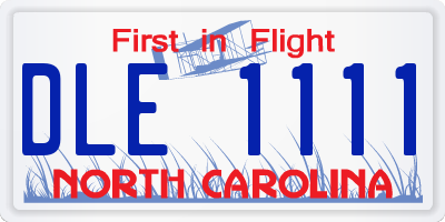 NC license plate DLE1111