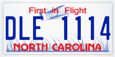 NC license plate DLE1114