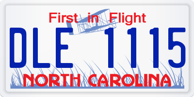 NC license plate DLE1115