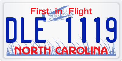 NC license plate DLE1119